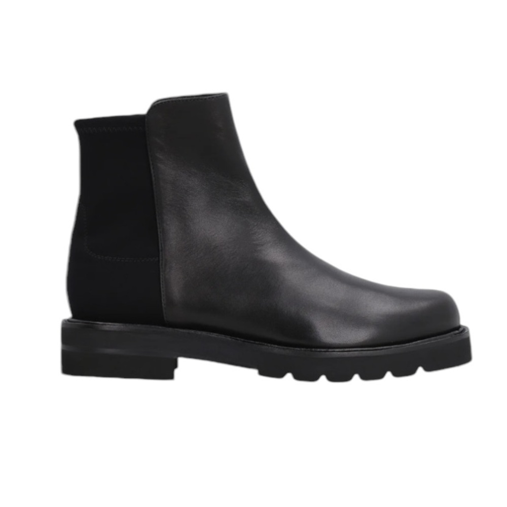 Stuart Weitzman Black Leather Chelsea Ankle Boots